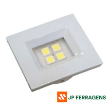 E519.B LUMINARIA QUADRADA 4 SUPER LED 6000K 110/220V ACAB BRANCO